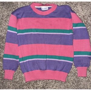 Vintage Jean Bell  sweater womens size medium Made In‎ USA Pink,purple
